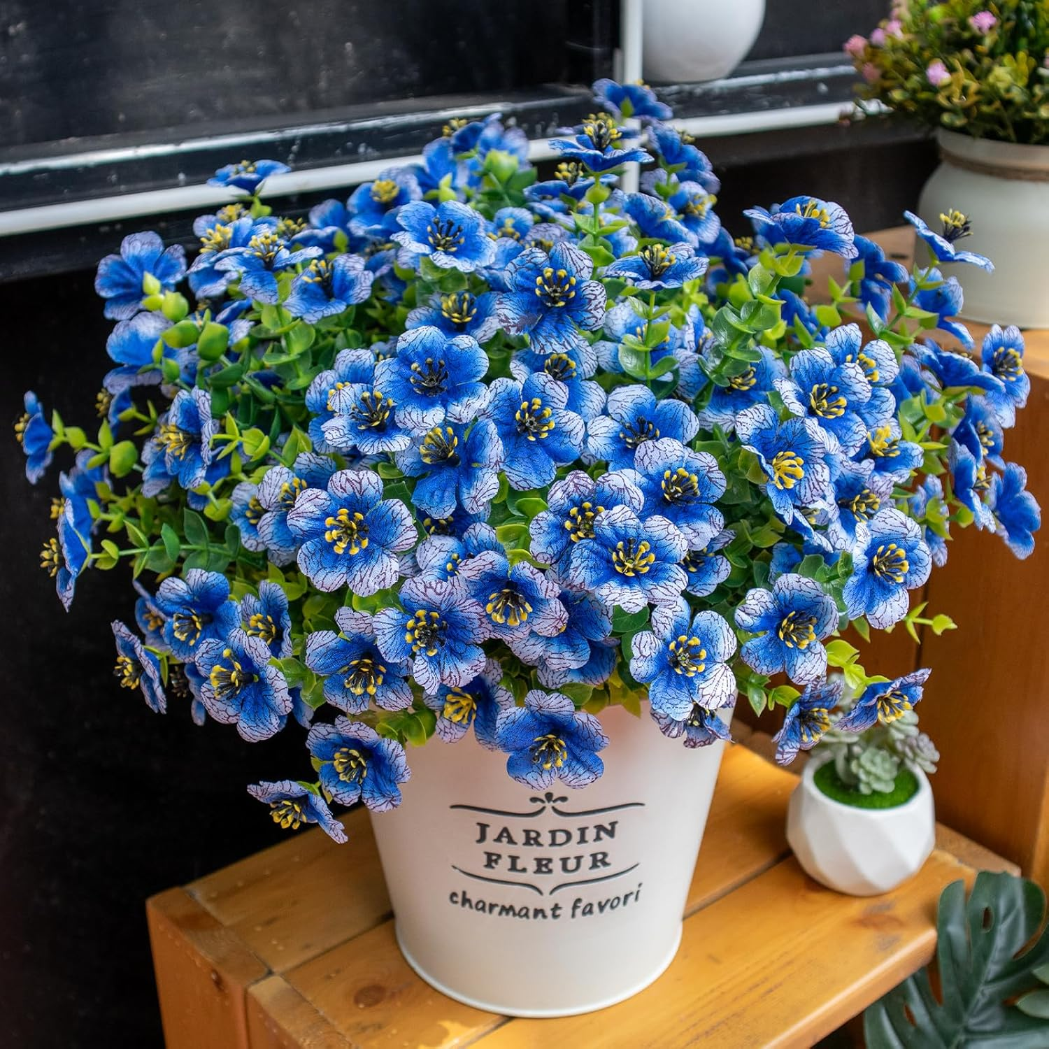 Artificial Flowers for Outdoors, 10 Bundles UV Resistant Artificial Outdoor Flow